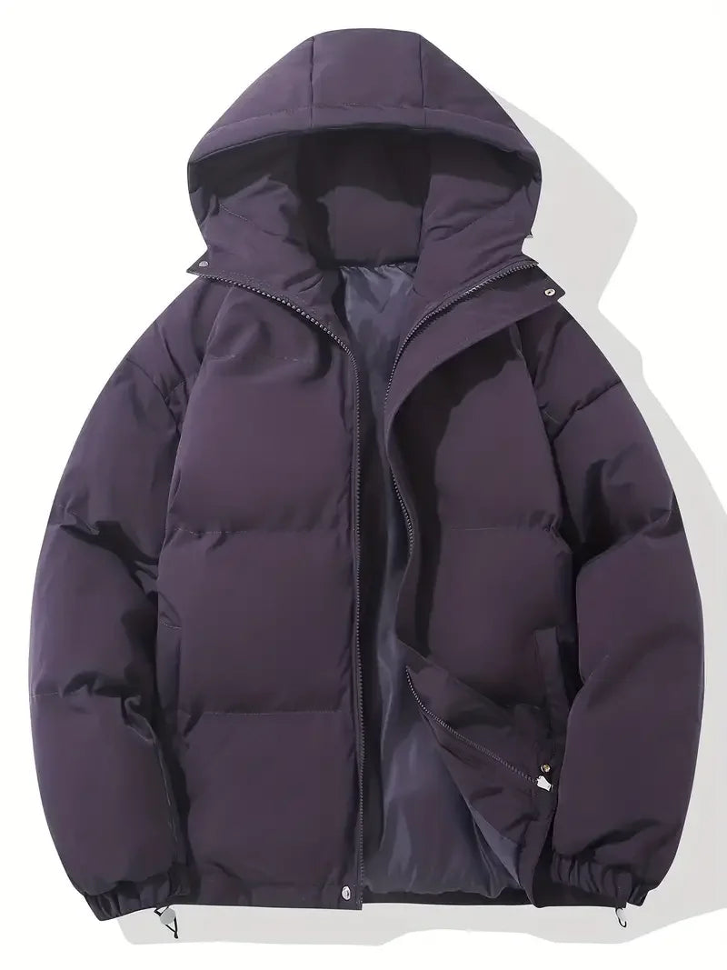 Women's Hooded Puffer Jacket with Zip
