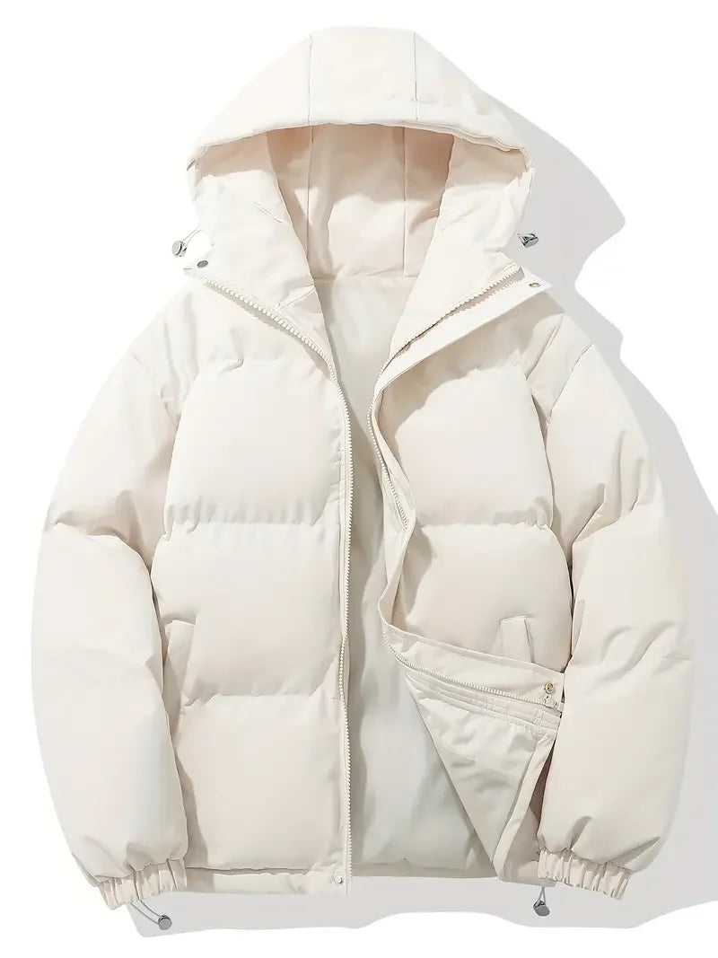 Women's Hooded Puffer Jacket with Zip