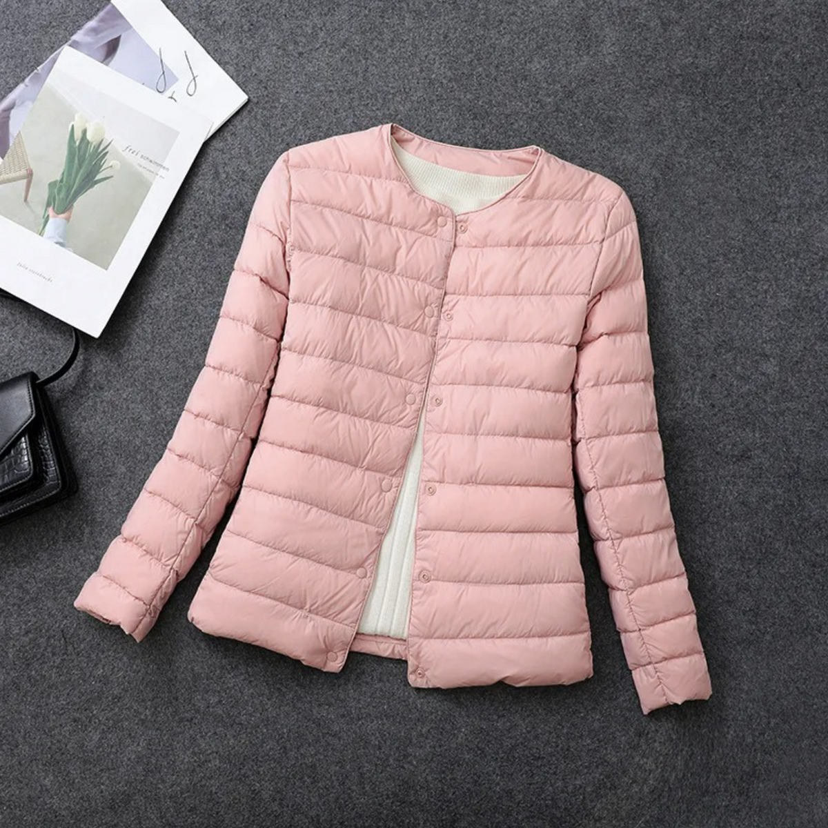 Women's Lightweight Collarless Quilted Puffer Jacket