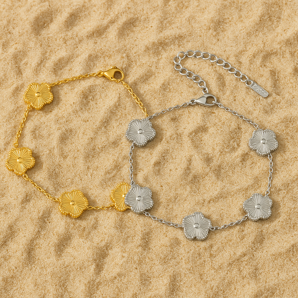 Women's Reversible Four Leaf Clover Bracelet