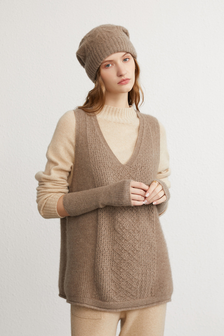 Women's Ribbed Knit Long Fingerless Gloves