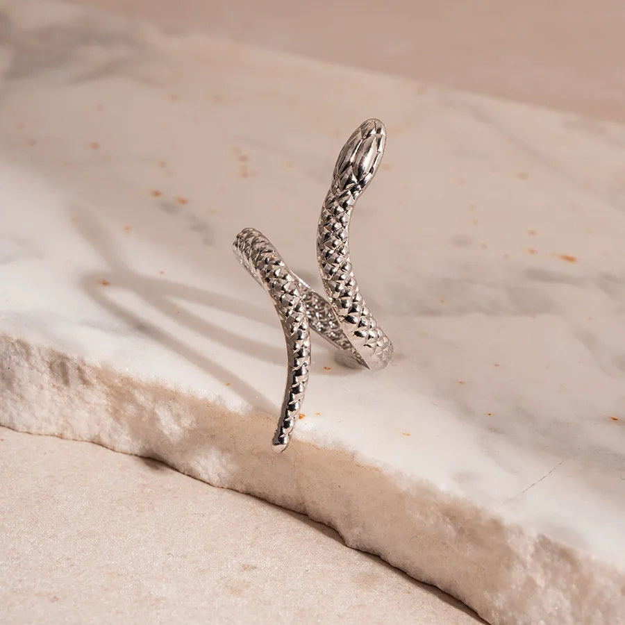 Women's Serpent Cuff Bracelet and Ring Set