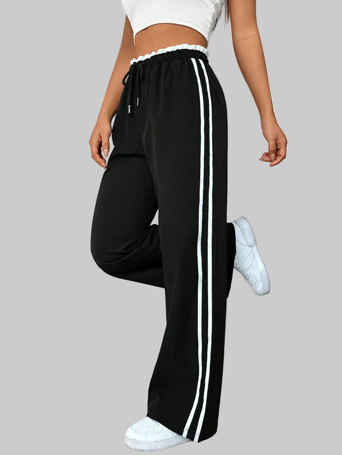 Women's Side Stripe Elastic Waist Track Trousers