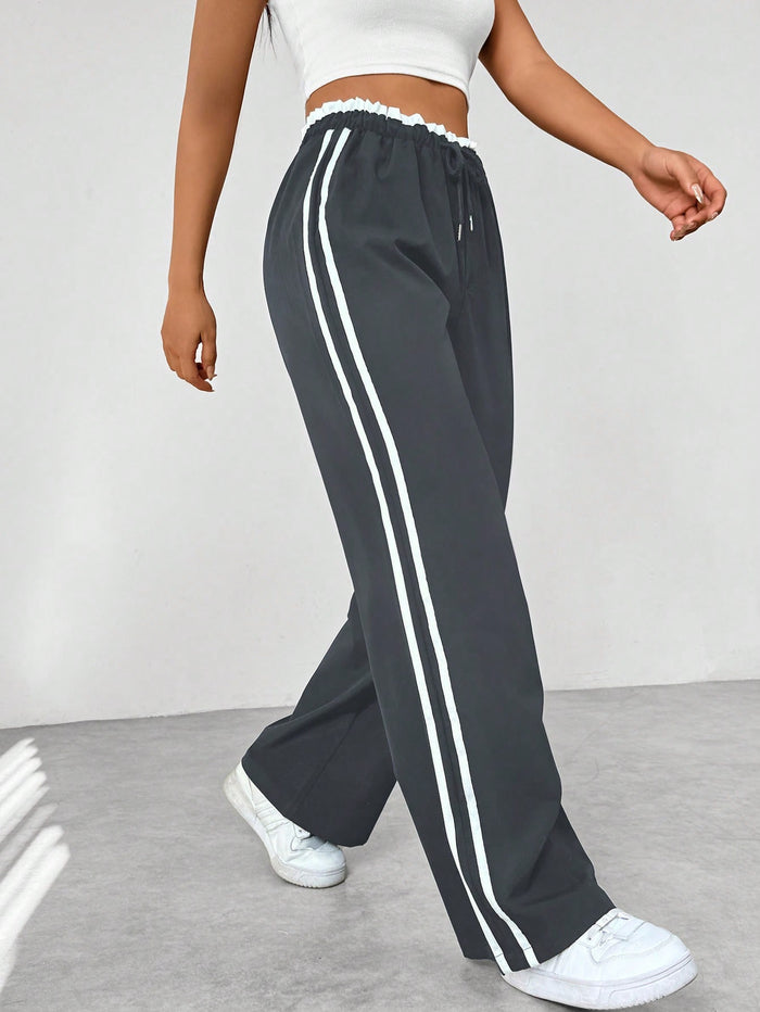 Women's Side Stripe Elastic Waist Track Trousers