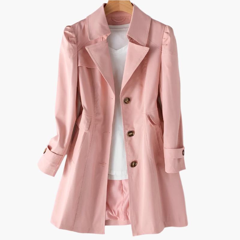 Women's Single-Breasted Lapel Trench Coat