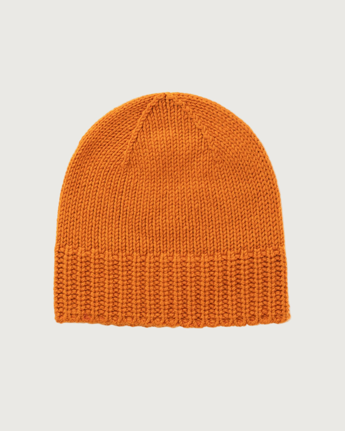 Women's Chunky Knit Turn-Up Beanie in Orange