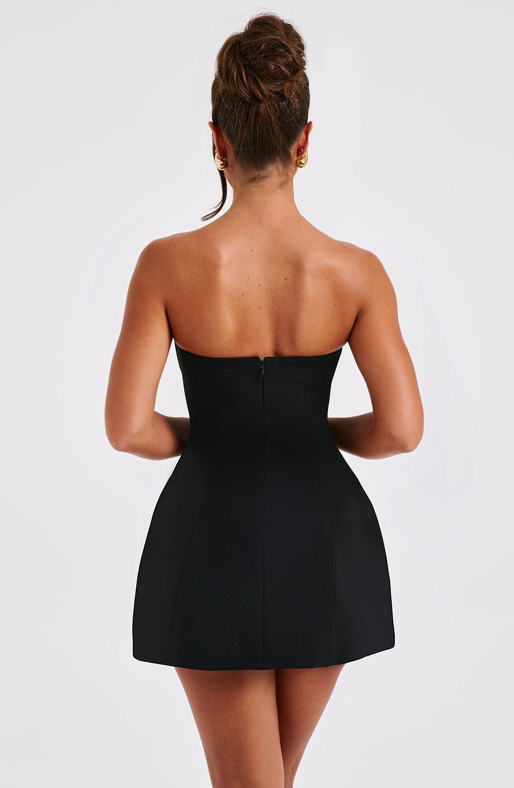 Women's Strapless Bubble Hem Mini Dress