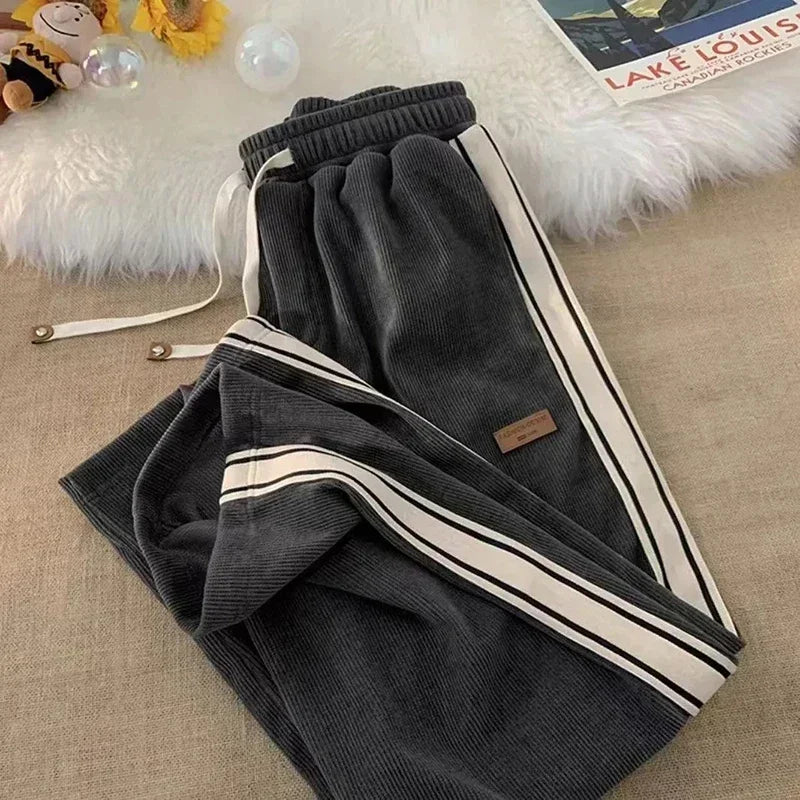 Women's Striped Wide-Leg Joggers