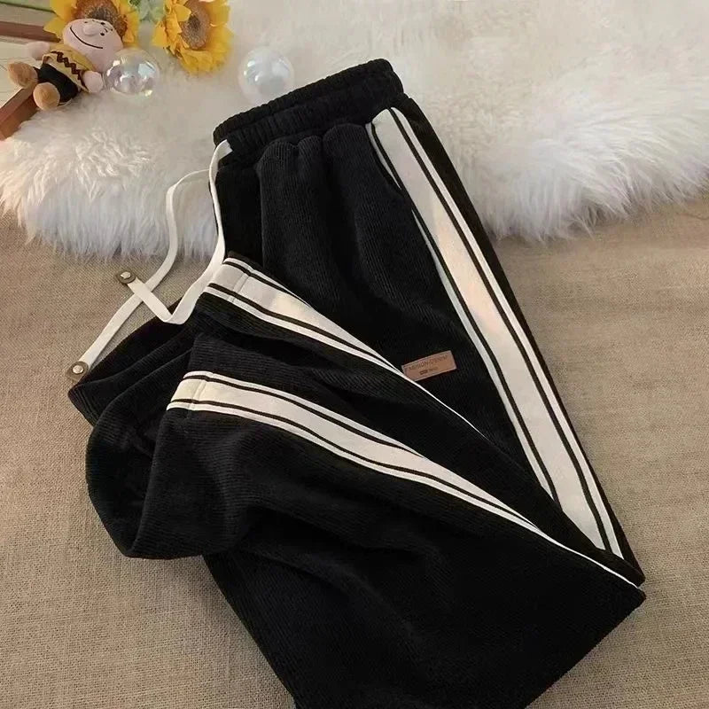 Women's Striped Wide-Leg Joggers