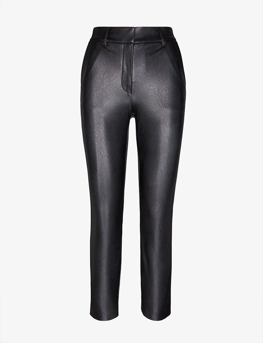 Women's Tapered Cropped Faux Leather Ankle Trousers