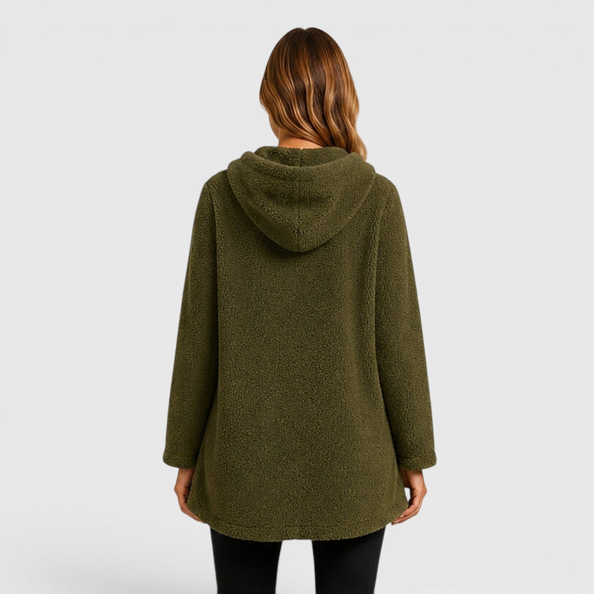 Women's Sherpa Pullover Hoodie in Green