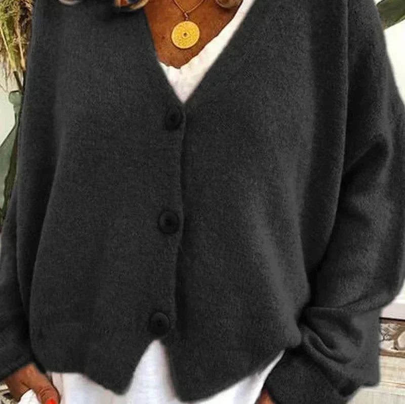 Women's V-Neck Button Knit Cardigan