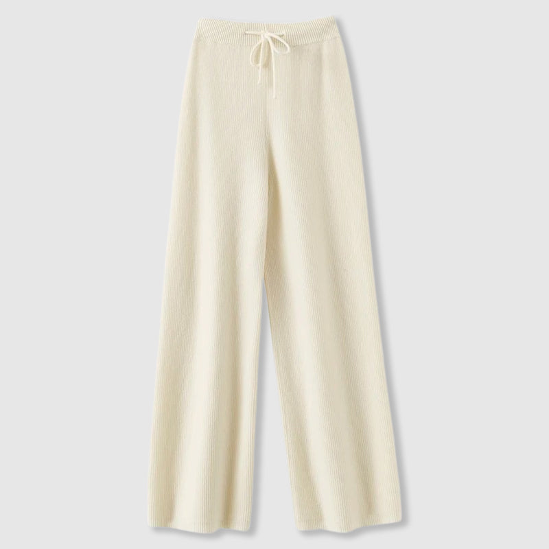 Women's Knit Wide-Leg Drawstring Trousers