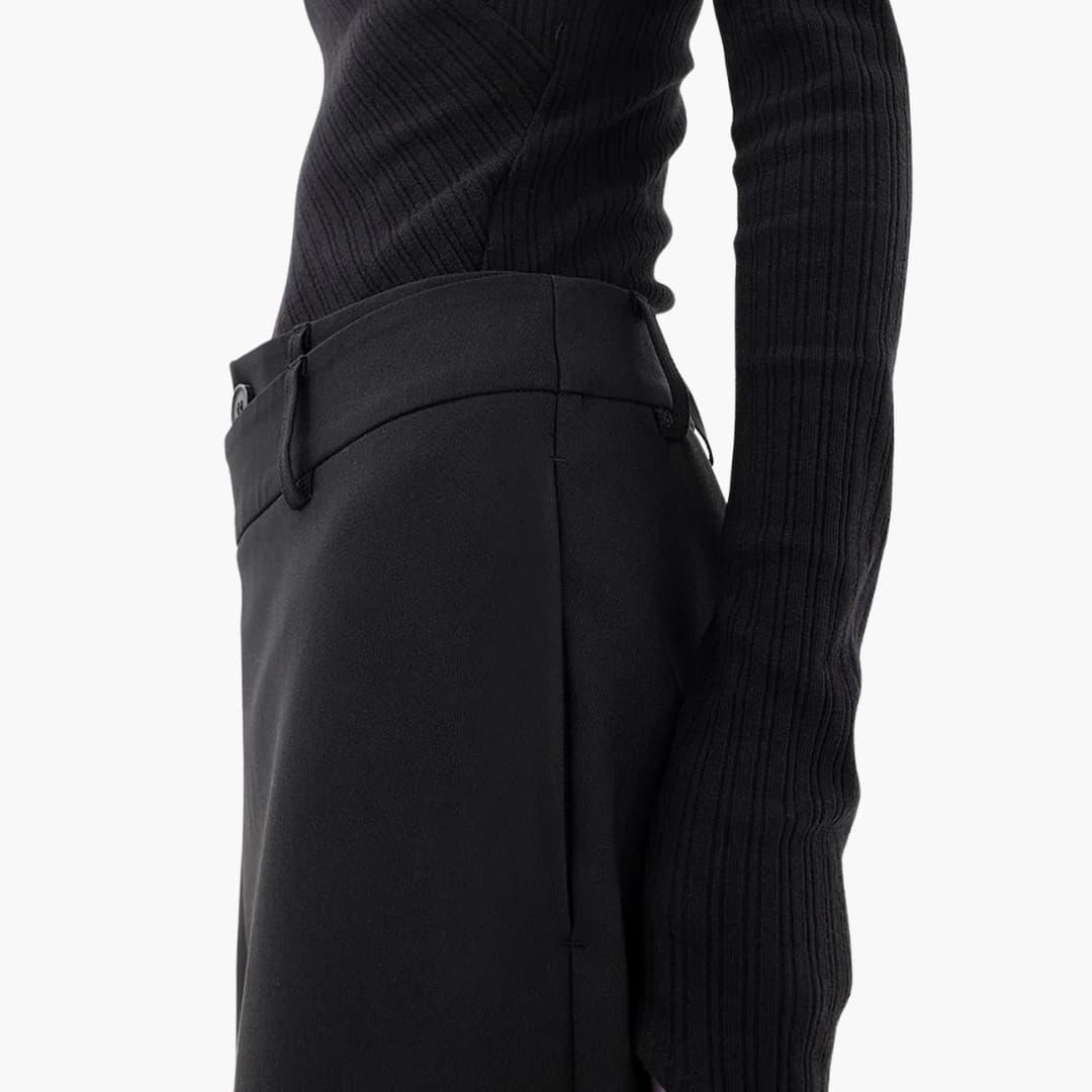 Women's Loose Fit Wide-Leg Trousers with Overlap Front