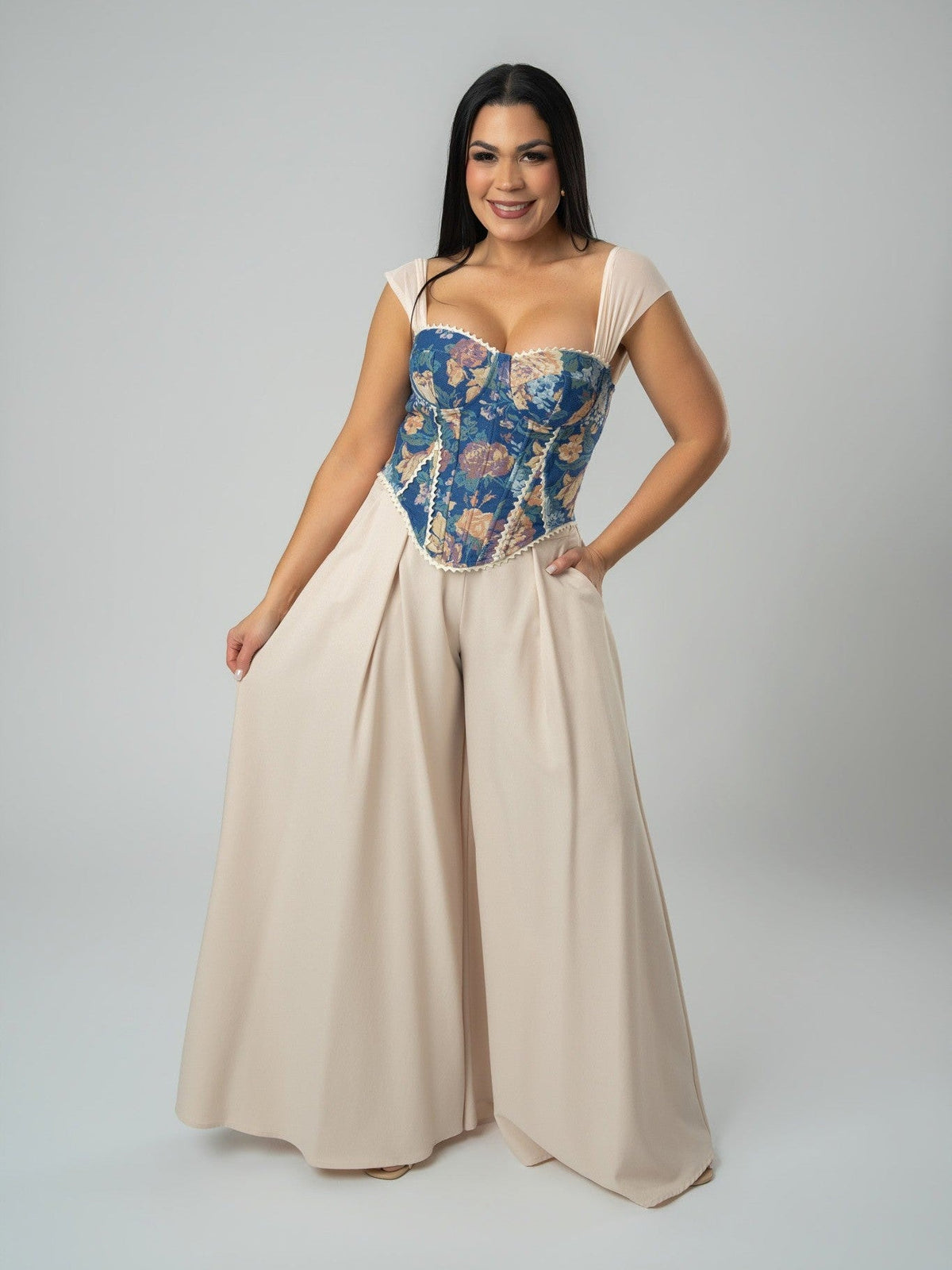 Women's Wide-Leg Palazzo Trousers with Pockets