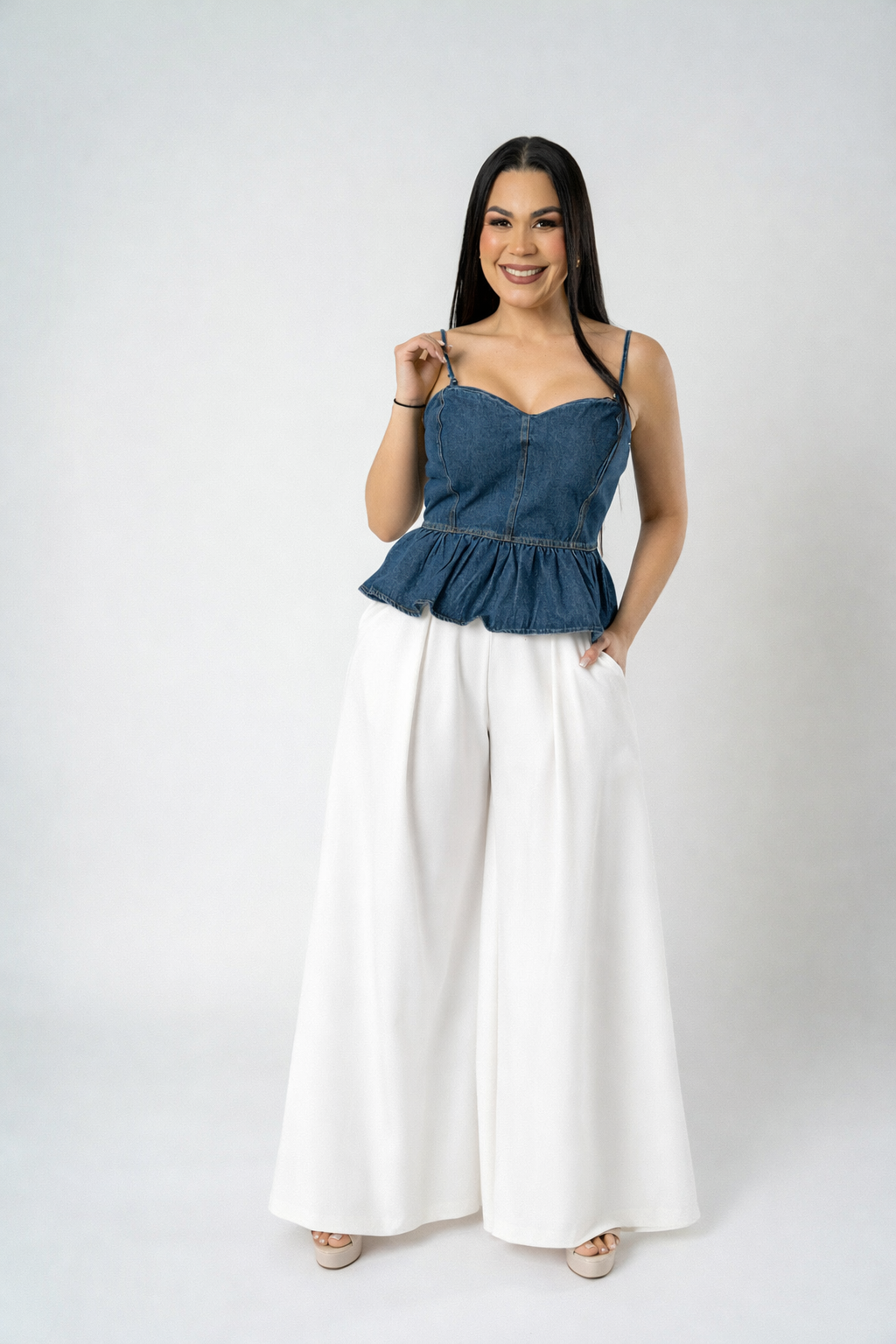 Women's Wide-Leg Palazzo Trousers with Pockets