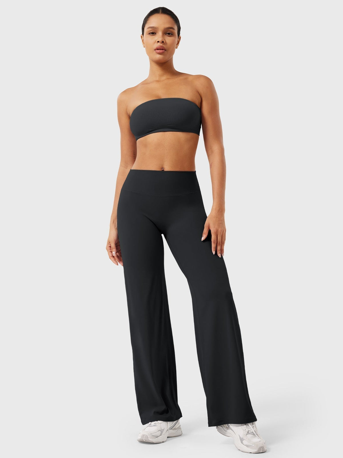 Women's High-Waist Stretch Wide Leg Flared Trousers