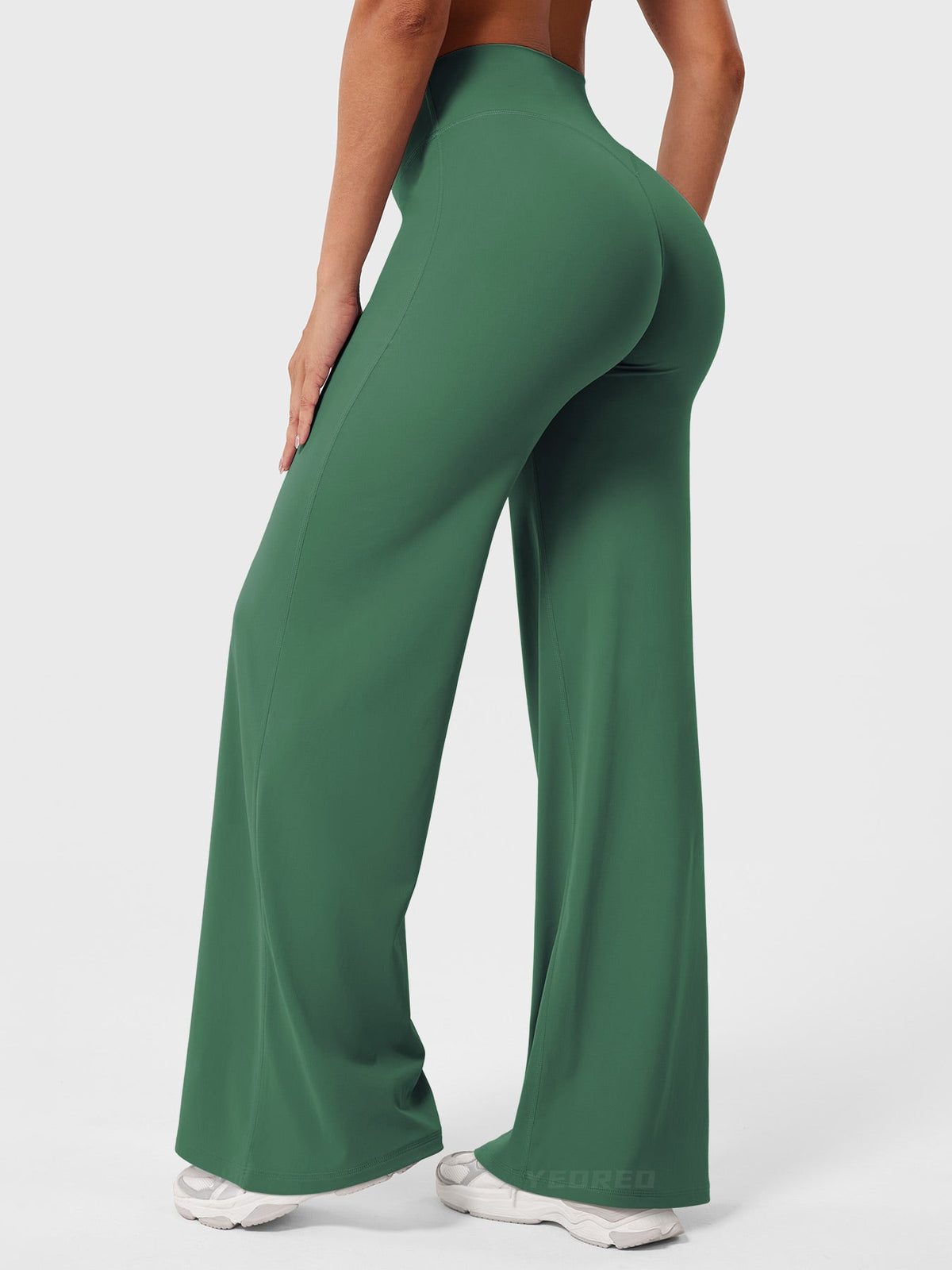 Women's High-Waist Stretch Wide Leg Flared Trousers
