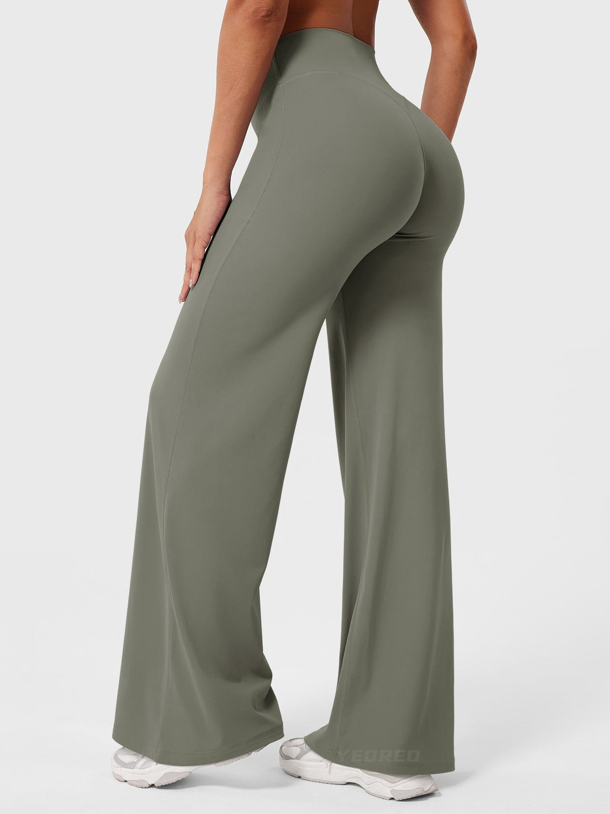 Women's High-Waist Stretch Wide Leg Flared Trousers