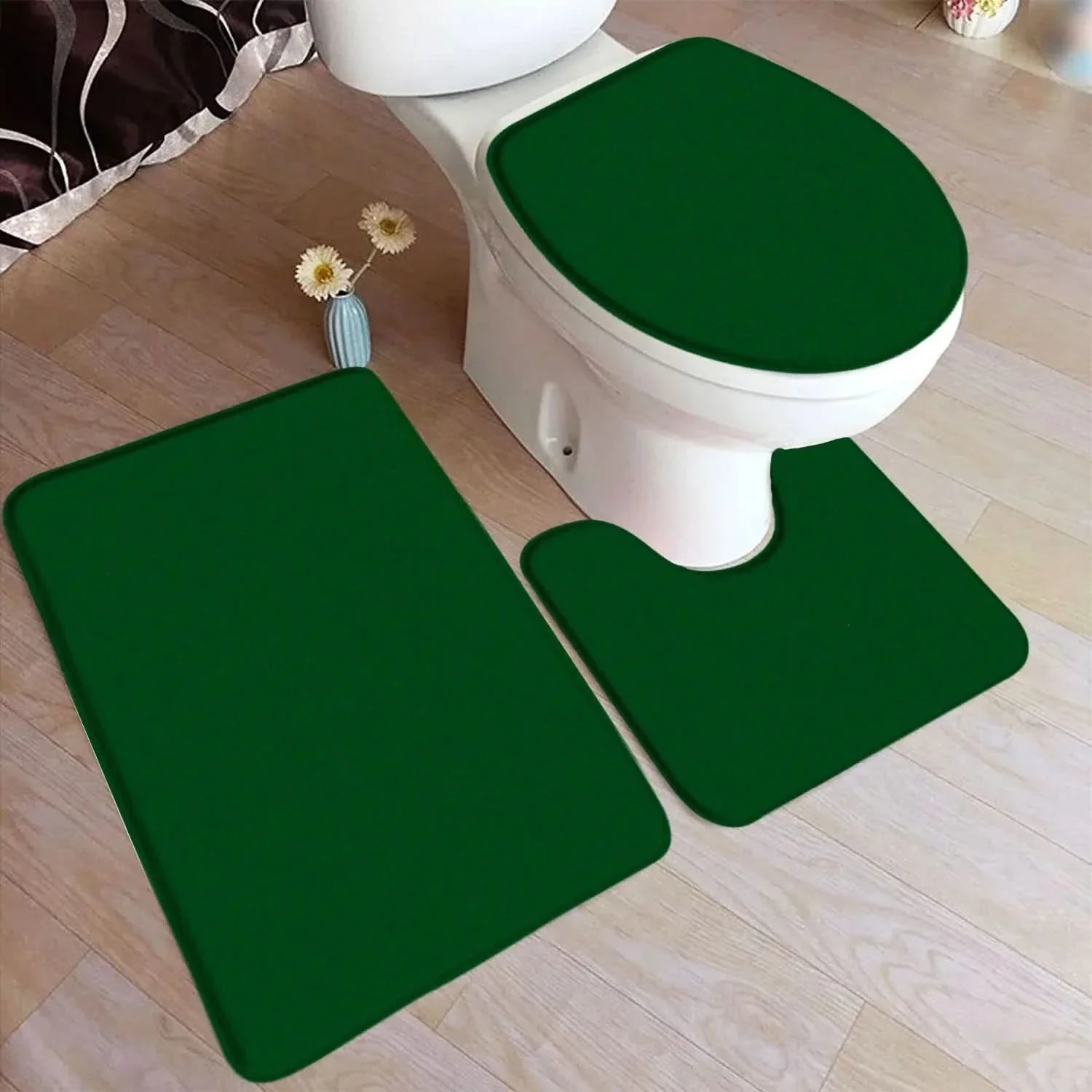 3-Piece Bath Carpet Set with Non-Slip Backing