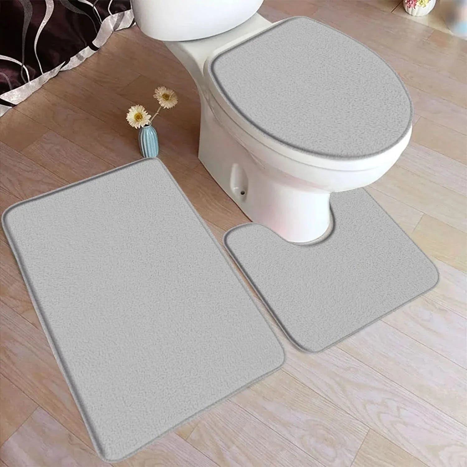 3-Piece Bath Carpet Set with Non-Slip Backing