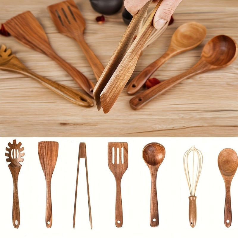 7-Piece Wooden Kitchen Utensil Set
