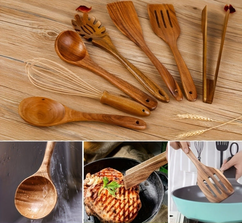 7-Piece Wooden Kitchen Utensil Set