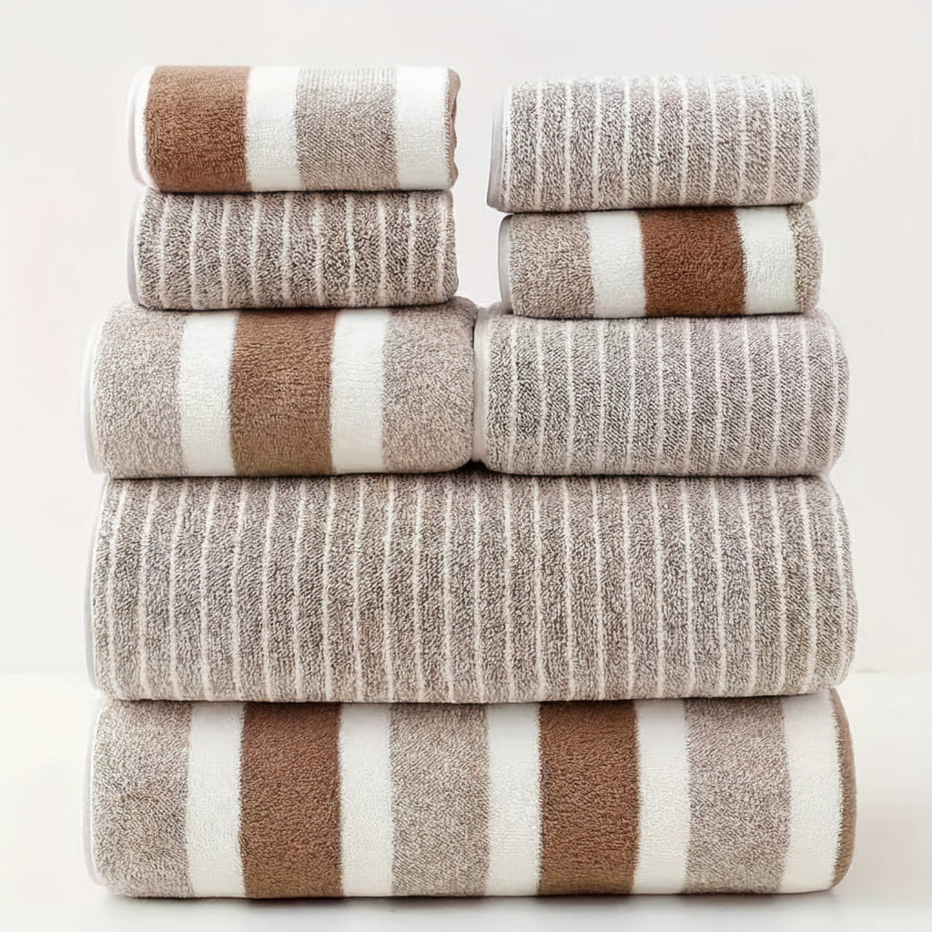 8-Piece Coral Fleece Bath Towel Set