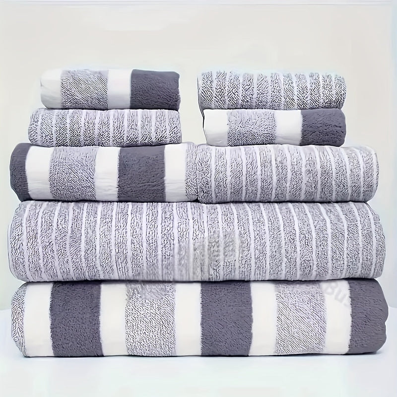 8-Piece Coral Fleece Bath Towel Set