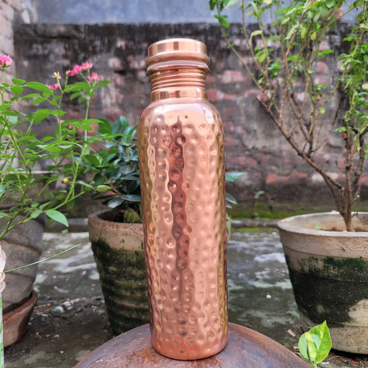 Hammered Pure Copper Water Bottle