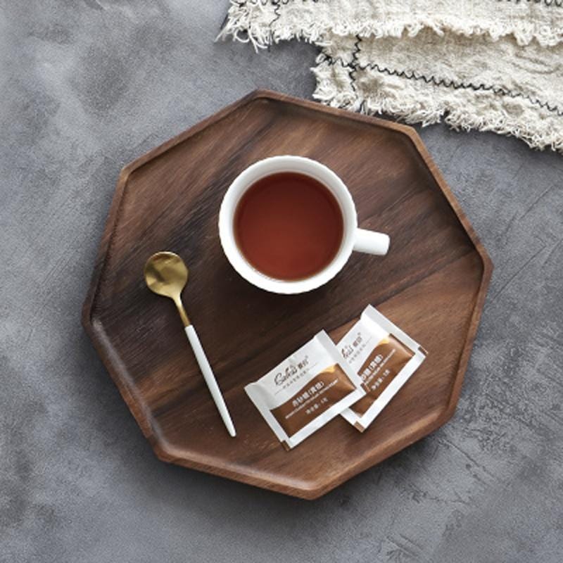 Acacia Wood Serving Plate – Timeless Design Wooden Platter for Appetizers and Dishes, Lightweight and Food Safe