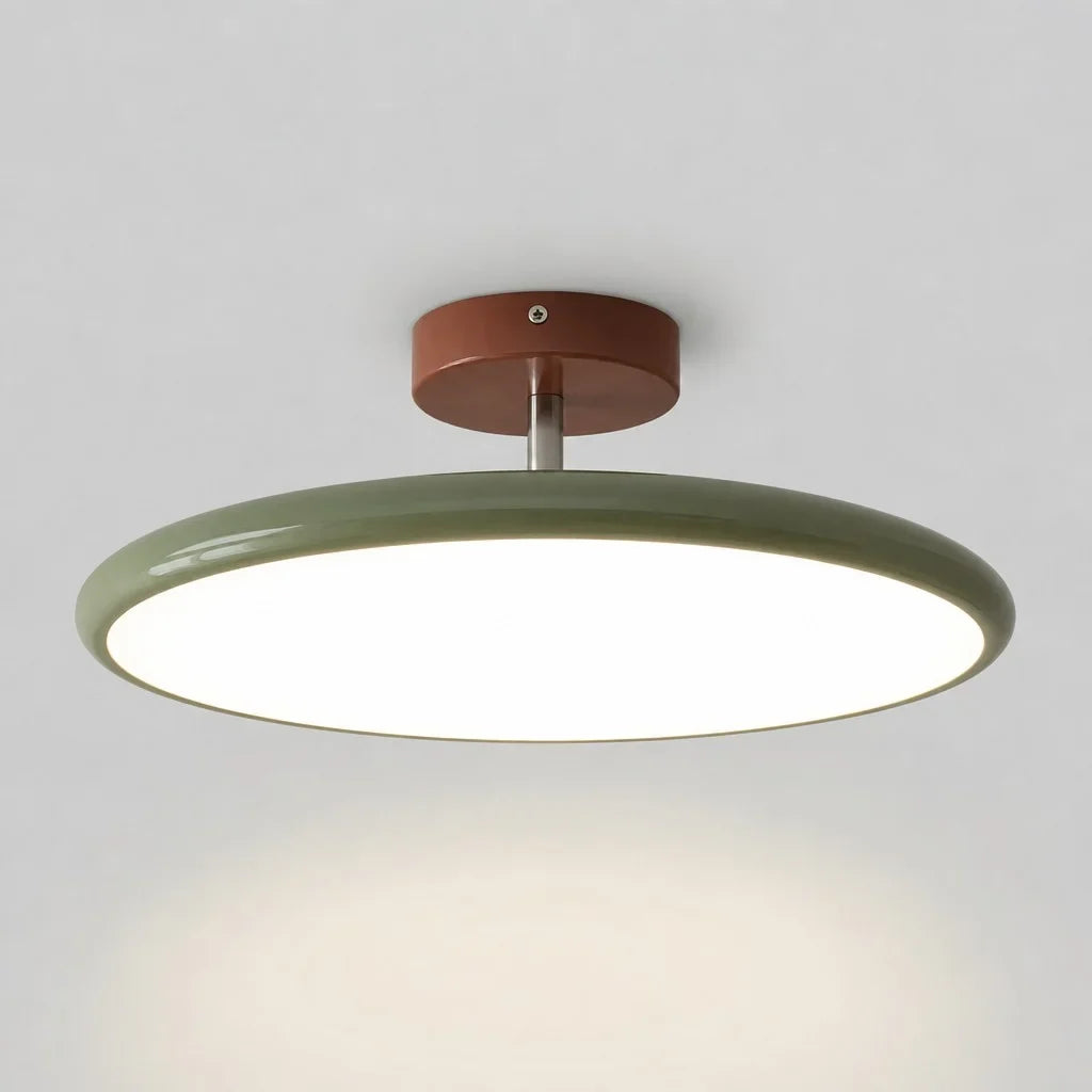 Adjustable Circular LED Ceiling Light with Cream Finish and Acrylic Shade