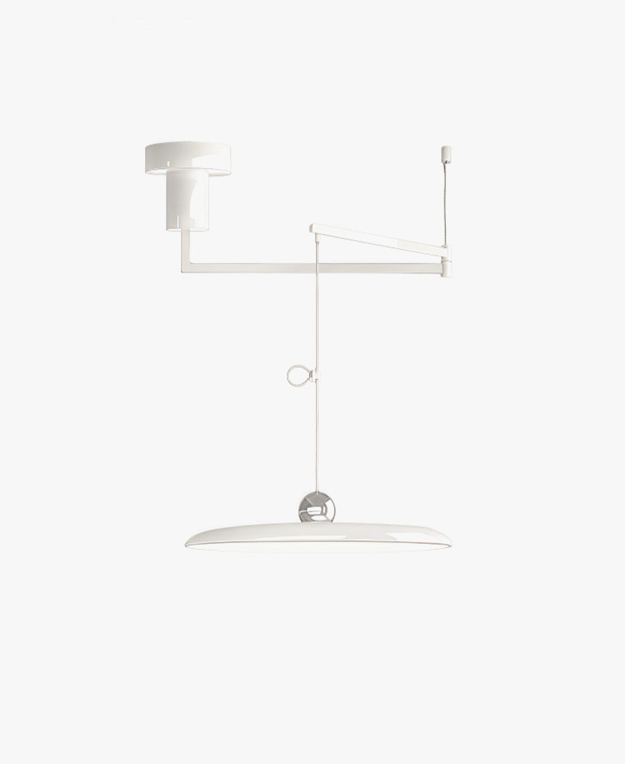 Adjustable Swing Arm Acrylic Disc Pendant Light with Integrated LED