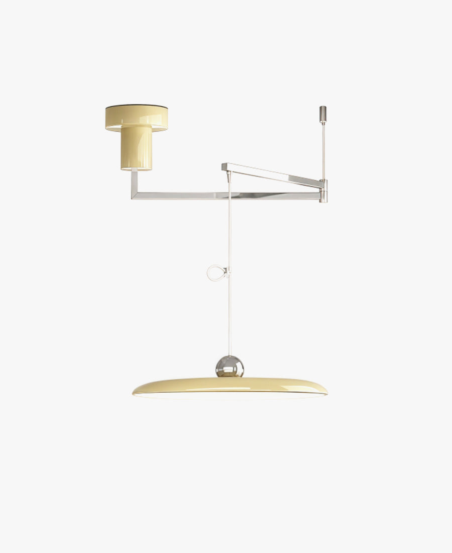 Adjustable Swing Arm Acrylic Disc Pendant Light with Integrated LED