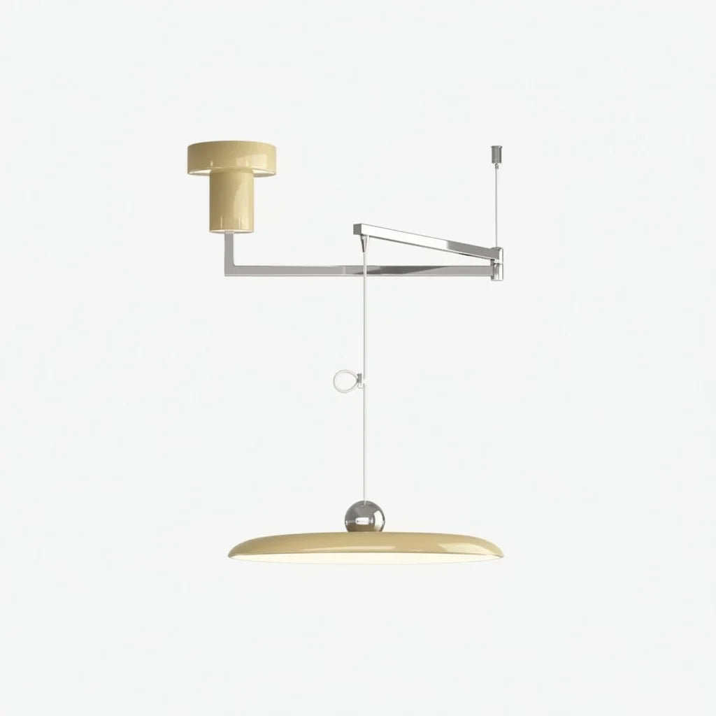Adjustable Swing Arm Acrylic Disc Pendant Light with Integrated LED