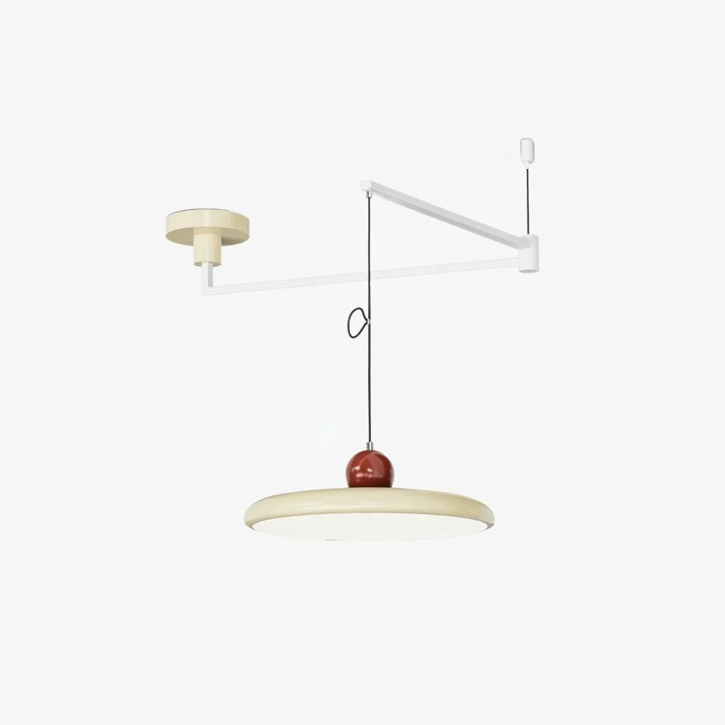 Adjustable Swing Arm Acrylic Disc Pendant Light with Integrated LED