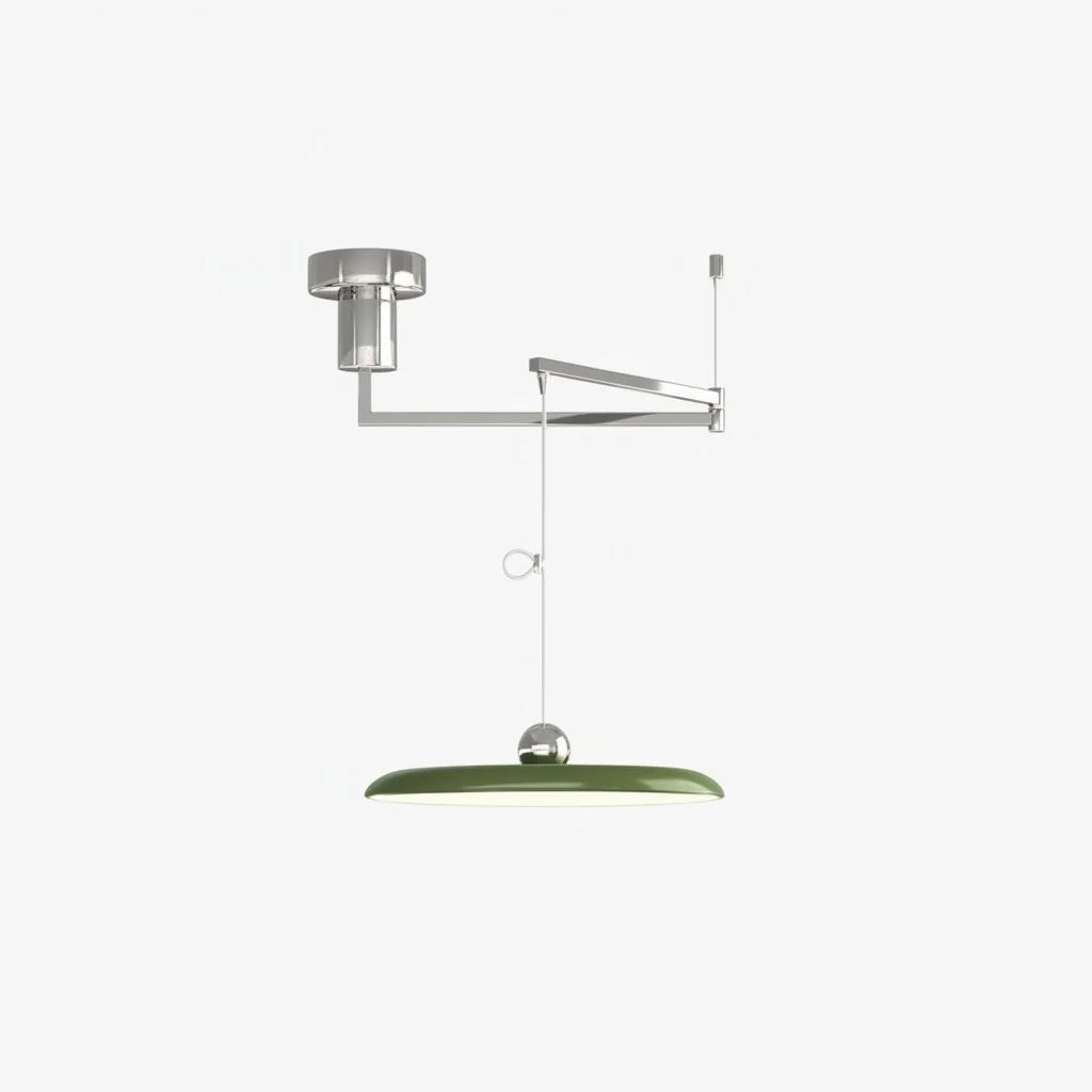 Adjustable Swing Arm Acrylic Disc Pendant Light with Integrated LED