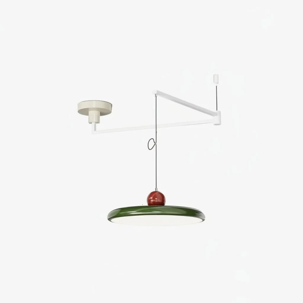 Adjustable Swing Arm Acrylic Disc Pendant Light with Integrated LED