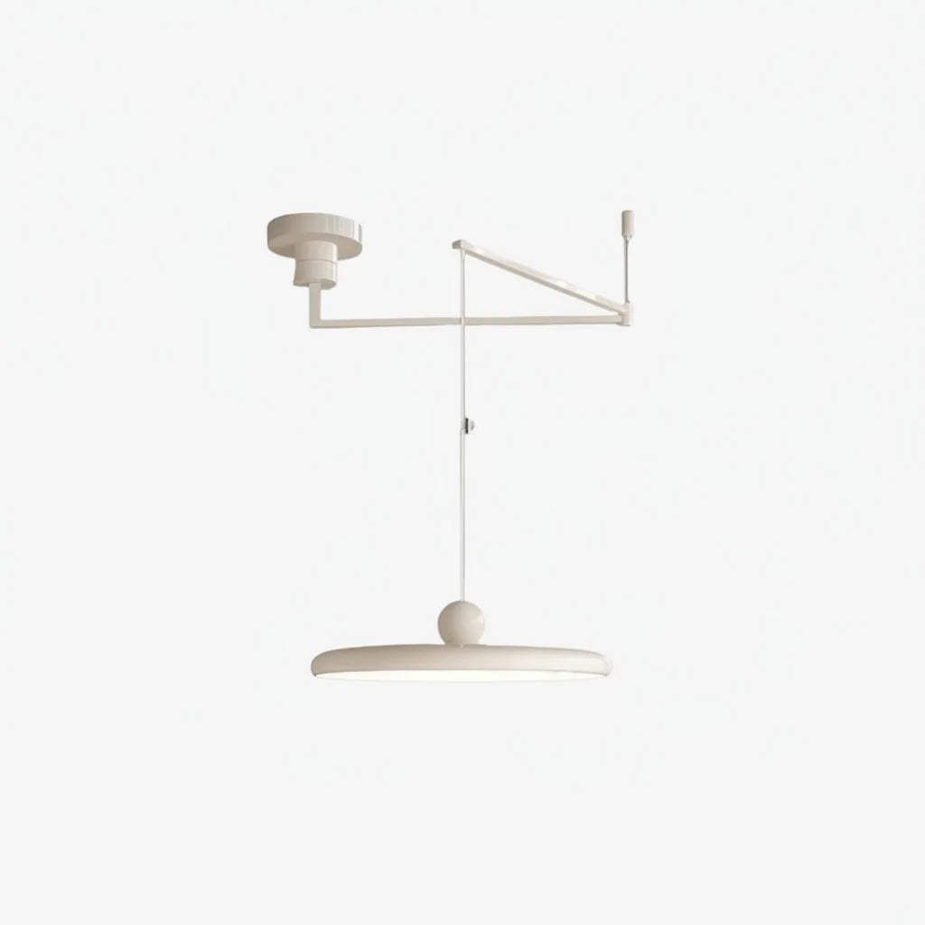 Adjustable Swing Arm Acrylic Disc Pendant Light with Integrated LED