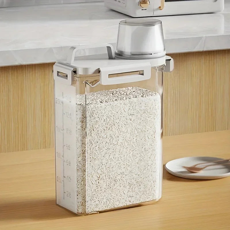 Airtight 2.5L Grain Storage Container with Measuring Cup