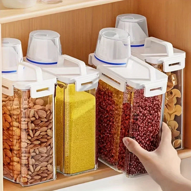 Airtight 2.5L Grain Storage Container with Measuring Cup