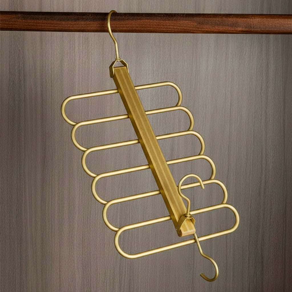 Space-Saving Aluminium Trouser Hanger for Up to 6 Pairs
