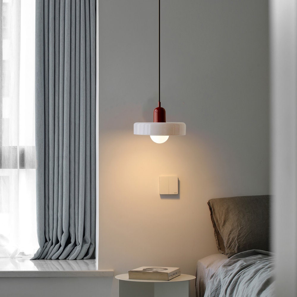 Bauhaus Glass Pendant Light – Colorful Design – Retro Ceiling Lamp