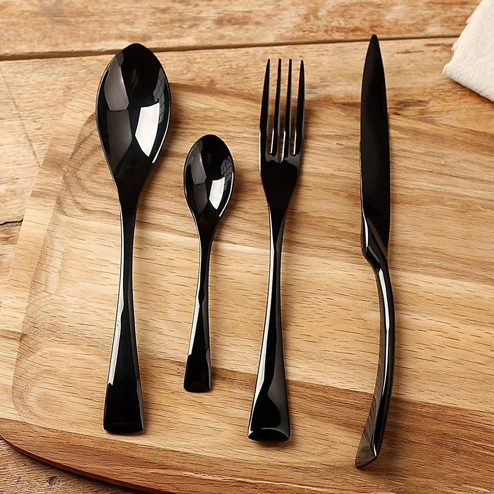 Black 18/10 Stainless Steel Cutlery Set