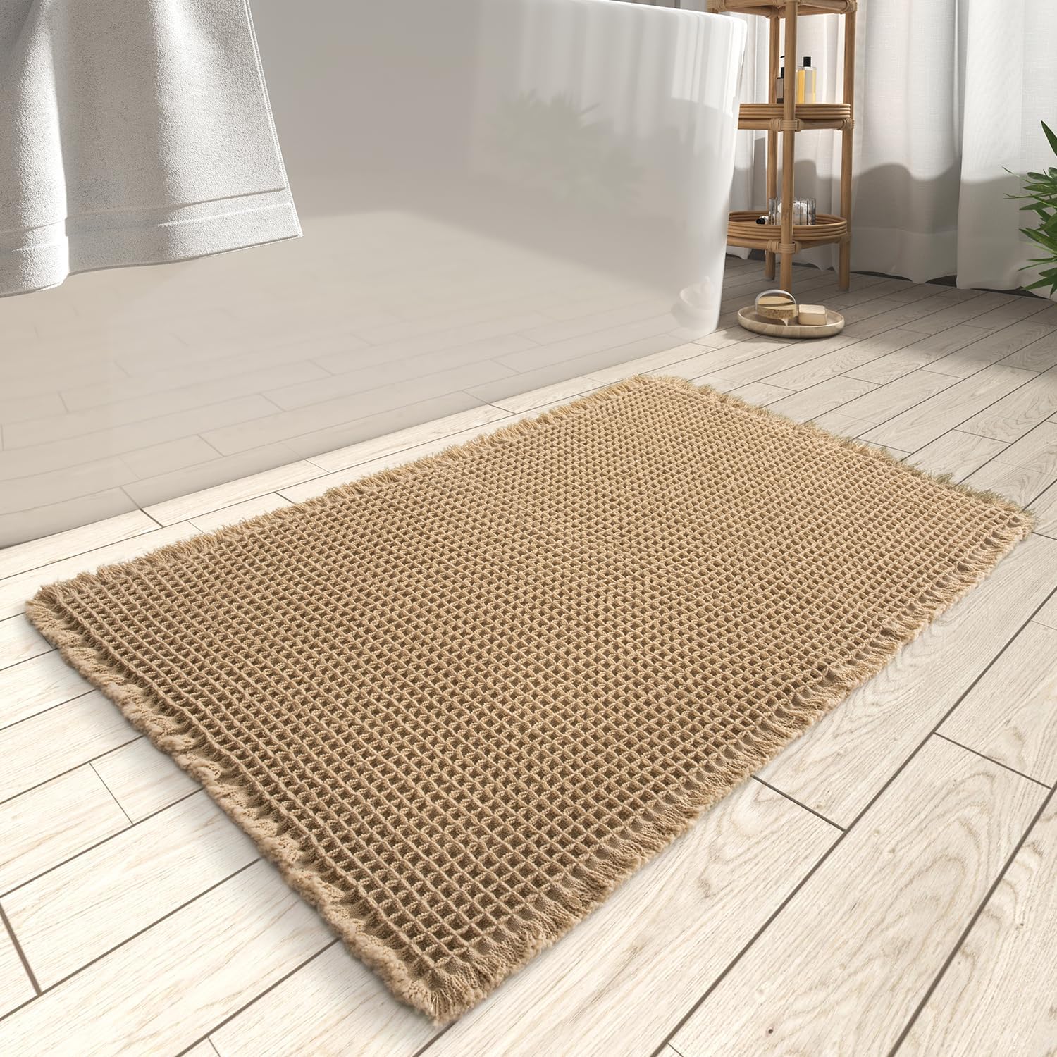 Boho Runner Carpet with Non-Slip Backing and Textured Design