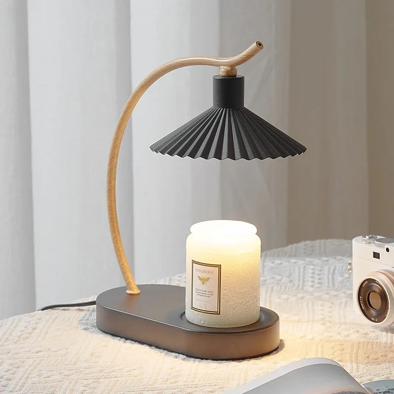 Candle Warmer Lamp Nordic LED Candle Melting Light with Wooden Details