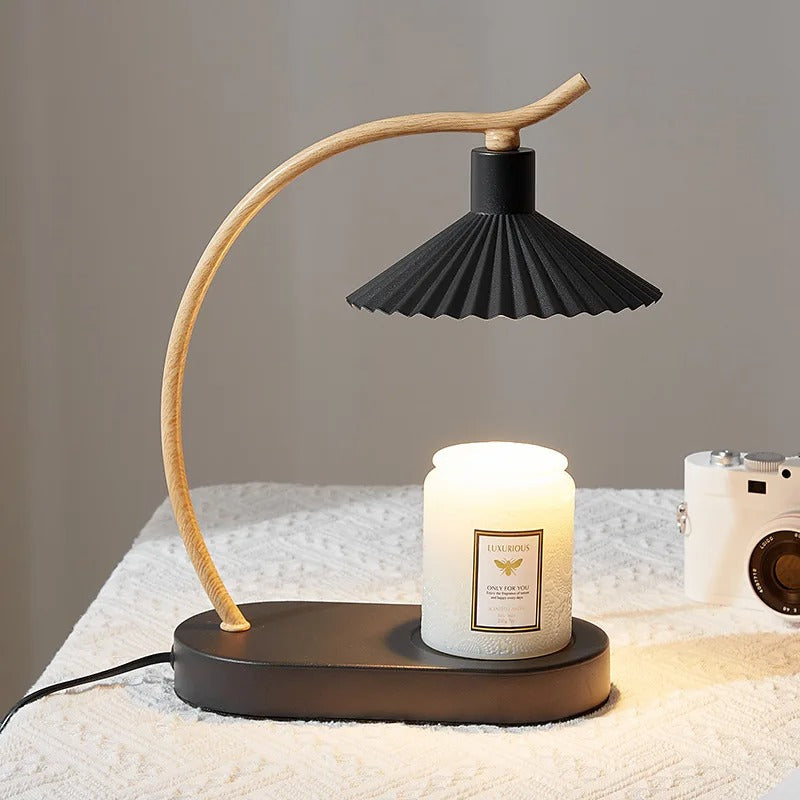 Candle Warmer Lamp Nordic LED Candle Melting Light with Wooden Details