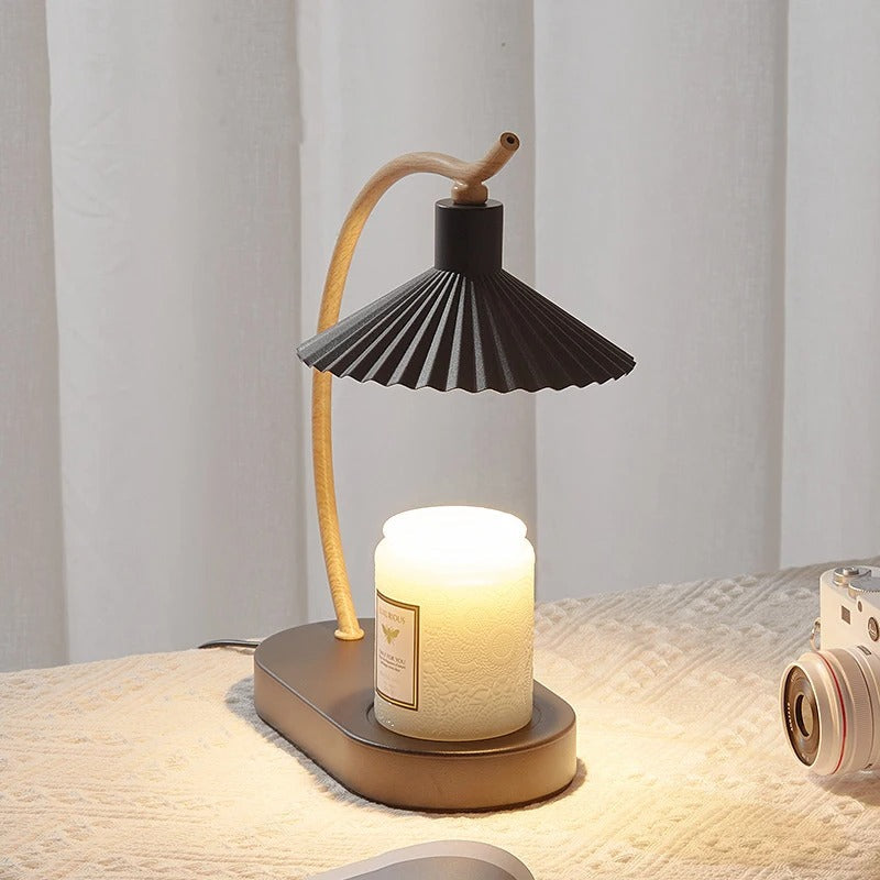 Candle Warmer Lamp Nordic LED Candle Melting Light with Wooden Details
