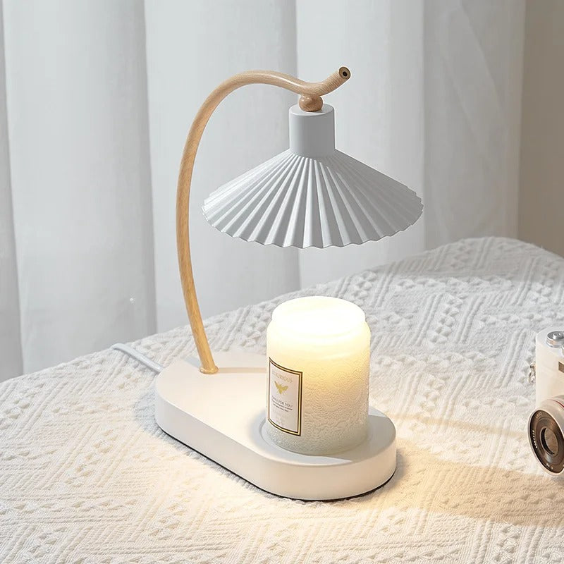 Candle Warmer Lamp Nordic LED Candle Melting Light with Wooden Details