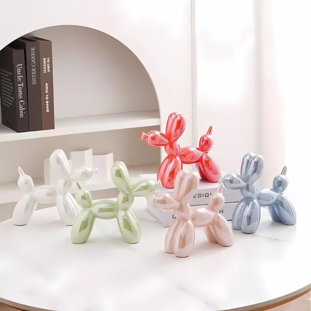 Ceramic Balloon Dog Statue – Playful Decorative Art for Home and Office